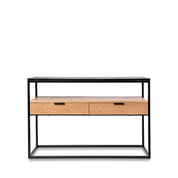 Consola com Gaveta Yuri em Carvalho e Metal Preto