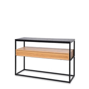 Consola com Gaveta Yuri em Carvalho e Metal Preto