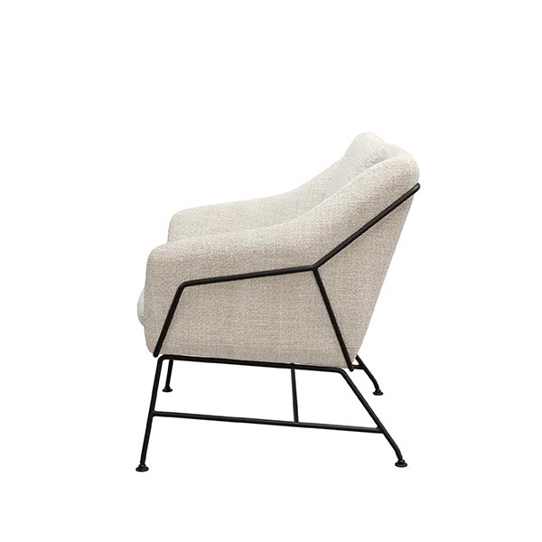 Poltrona Odense com pé e costas metálicas