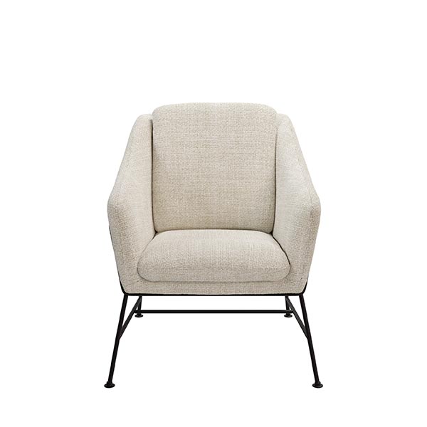 Poltrona Odense com pé e costas metálicas