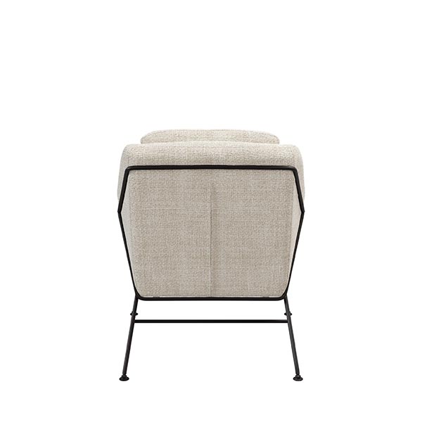 Poltrona Odense com pé e costas metálicas