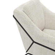 Poltrona Odense com pé e costas metálicas