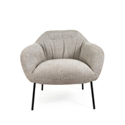 Sillón beige con patas de metal