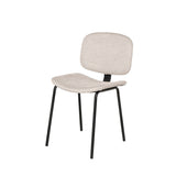 Silla tapizada con detalle metálico / Beige Claro 