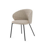 Silla tapizada con respaldo y reposabrazos a juego / Beige Mixto 