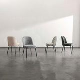 Silla tapizada con patas de metal / Gris Claro