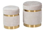 Set de 2 Puffs com Argolas Douradas