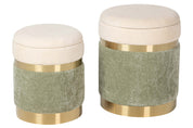 Set de 2 Puffs com Argolas Douradas