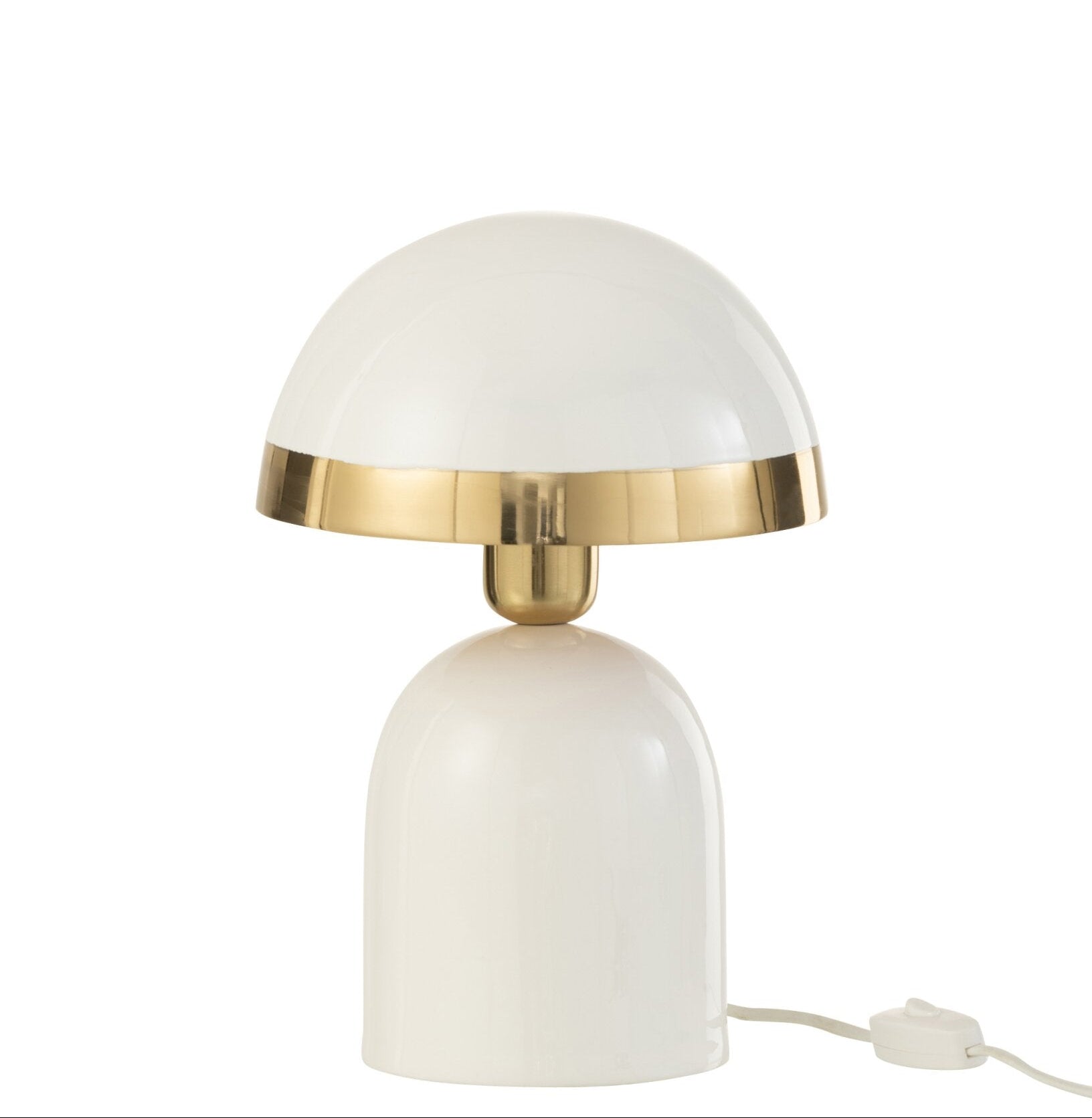 Candeeiro Branco com Detalhe Dourado