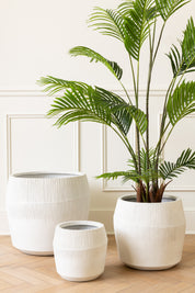 Vaso em Fibra Branco Texturado