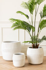 Vaso em Fibra Branco Texturado