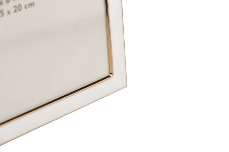 Moldura Branca com Detalhe Dourado 15x20
