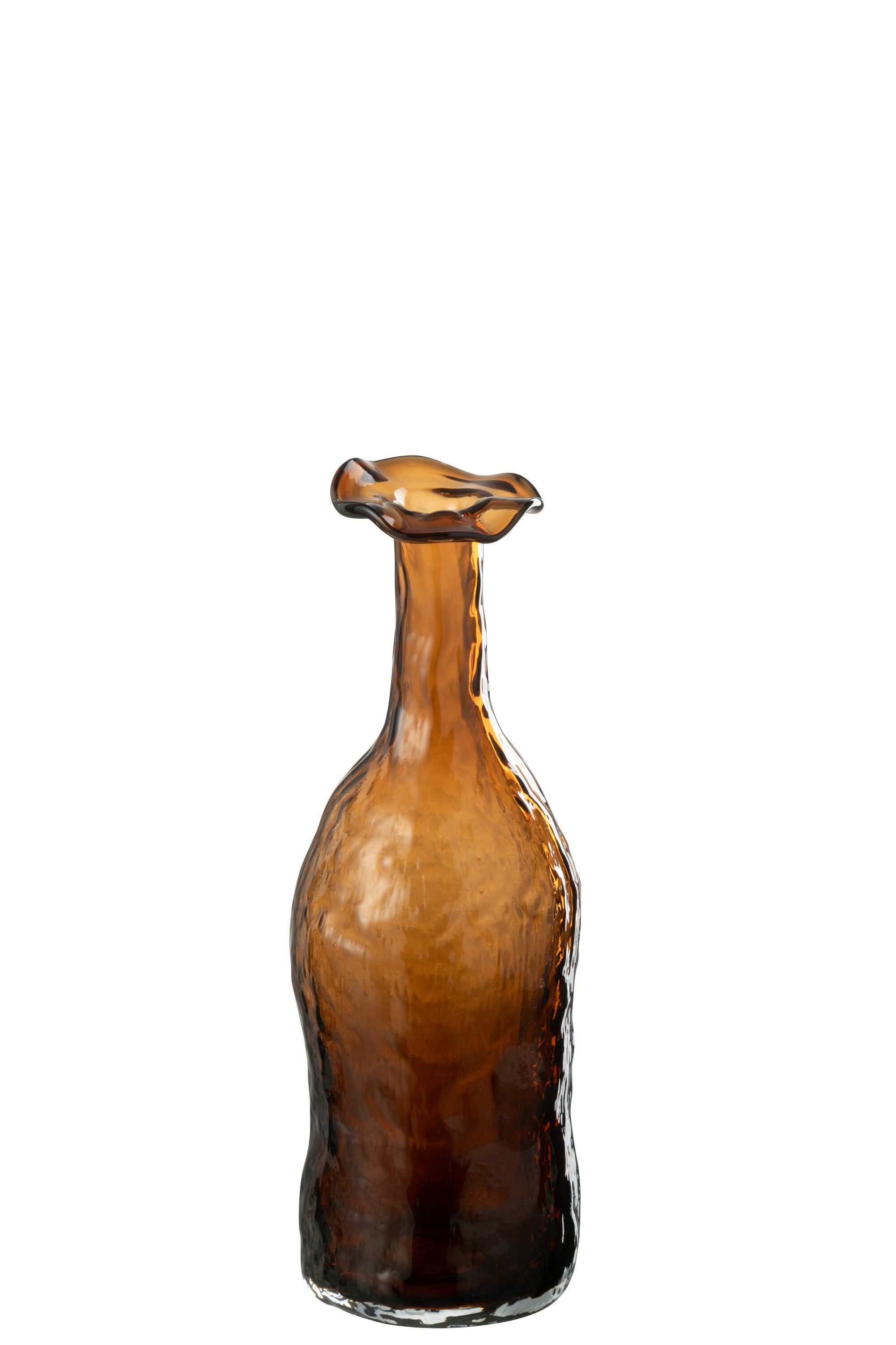 Medium Brown Blooming Glass Vase