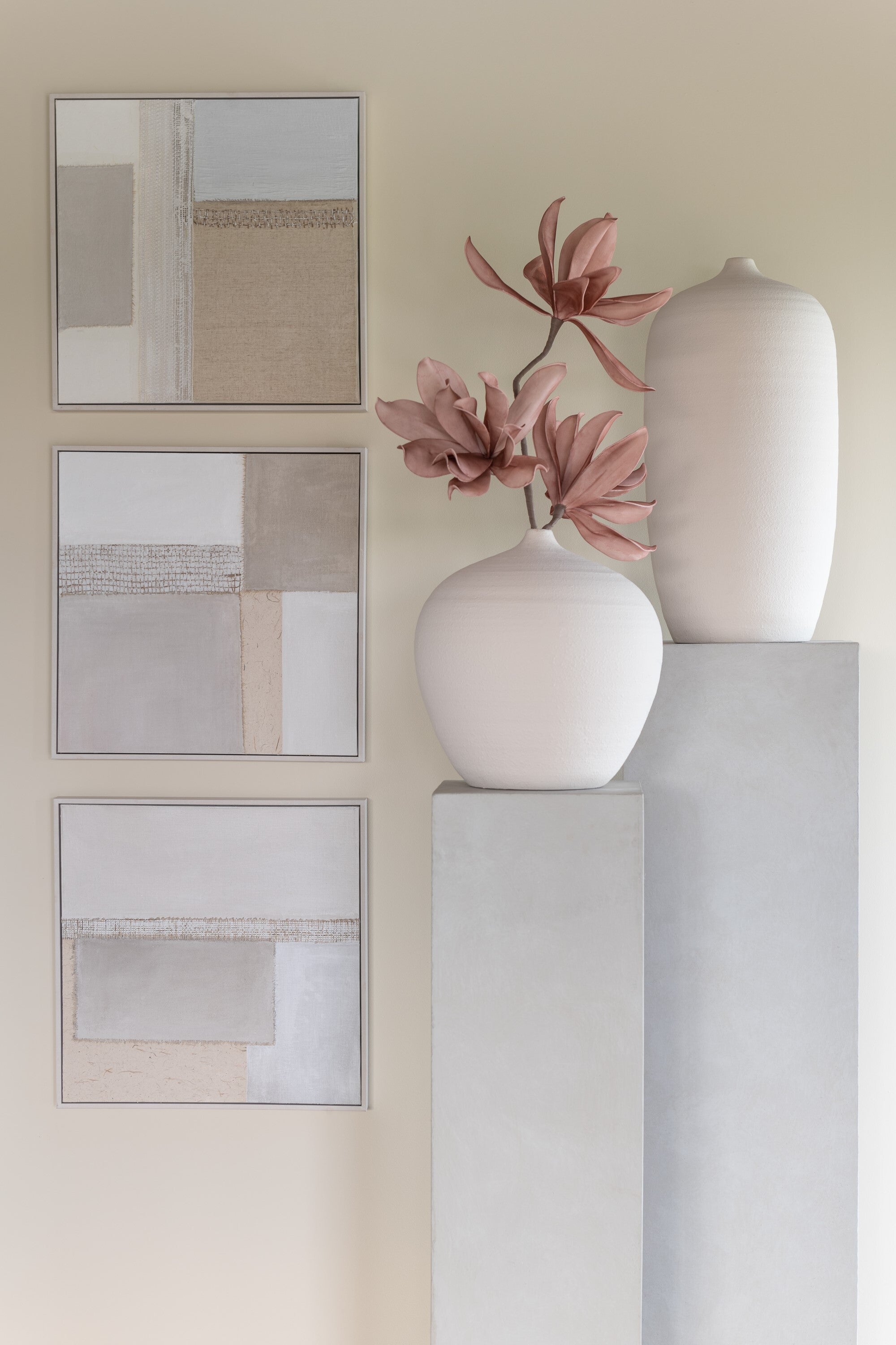 Conjunto de 3 Quadros Texturados Tod