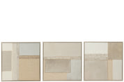 Conjunto de 3 Quadros Texturados Tod