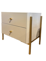 Mesa de Cabeceira com 2 Gavetas Dourado
