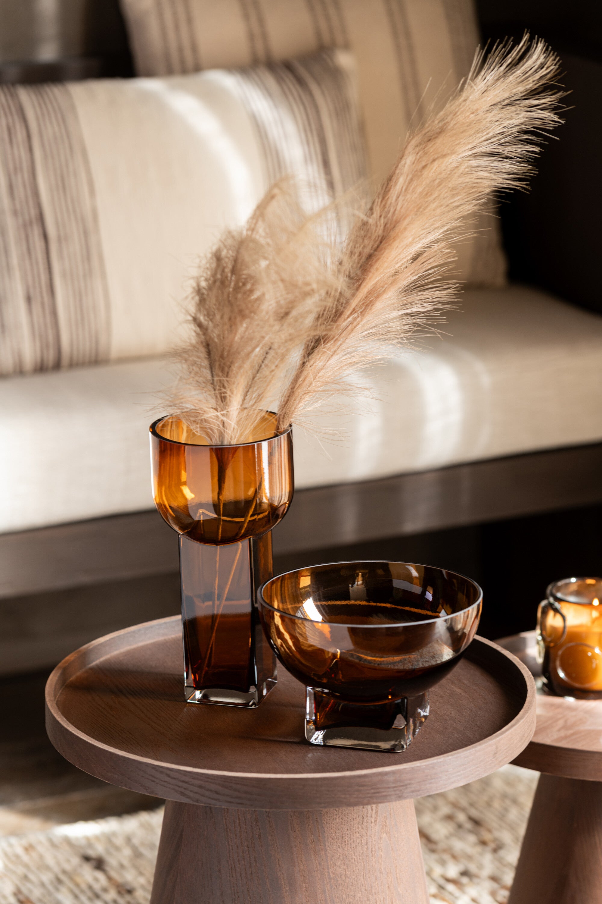 Taça Carol de Vidro Âmbar Pequena