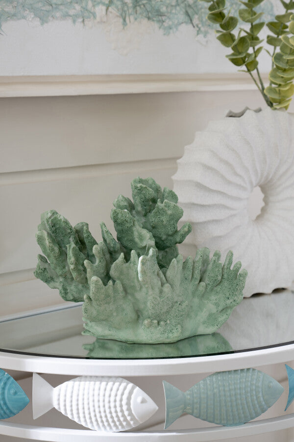 Escultura de Coral Verde Menta