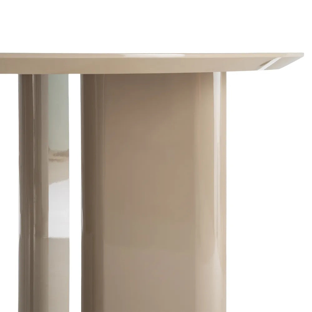 High-gloss beige dining table