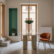 High-gloss beige dining table