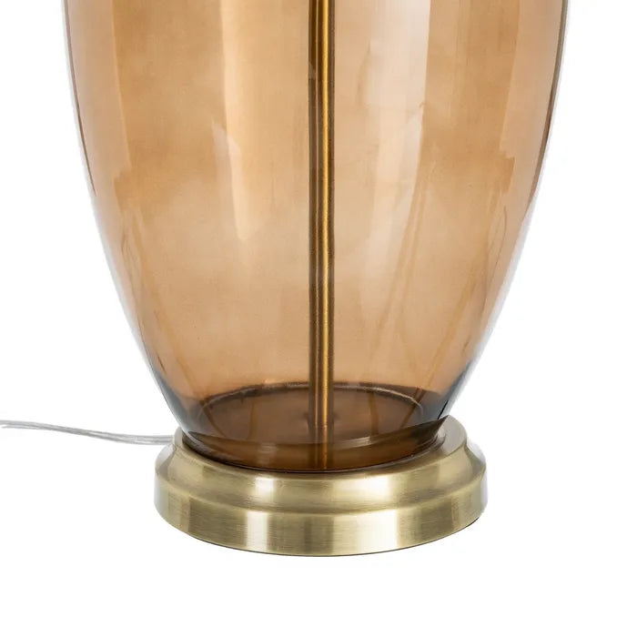 Candeeiro de Mesa com Base em Vidro