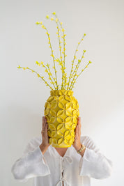 Yellow acrylic flower vase S