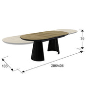 Mesa de comedor extensible Capri / Madera
