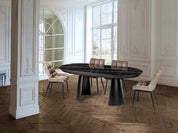 Mesa de comedor extensible Capri / Mármol negro