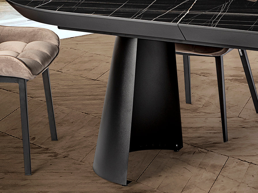 Mesa de comedor extensible Capri / Mármol negro