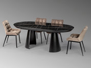 Mesa de comedor extensible Capri / Mármol negro