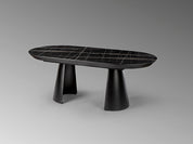 Mesa de comedor extensible Capri / Mármol negro