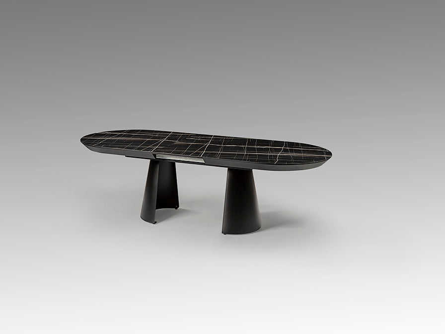 Mesa de comedor extensible Capri / Mármol negro