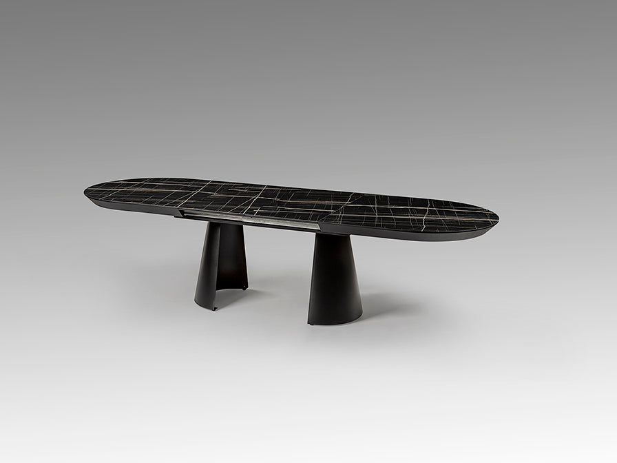 Mesa de comedor extensible Capri / Mármol negro