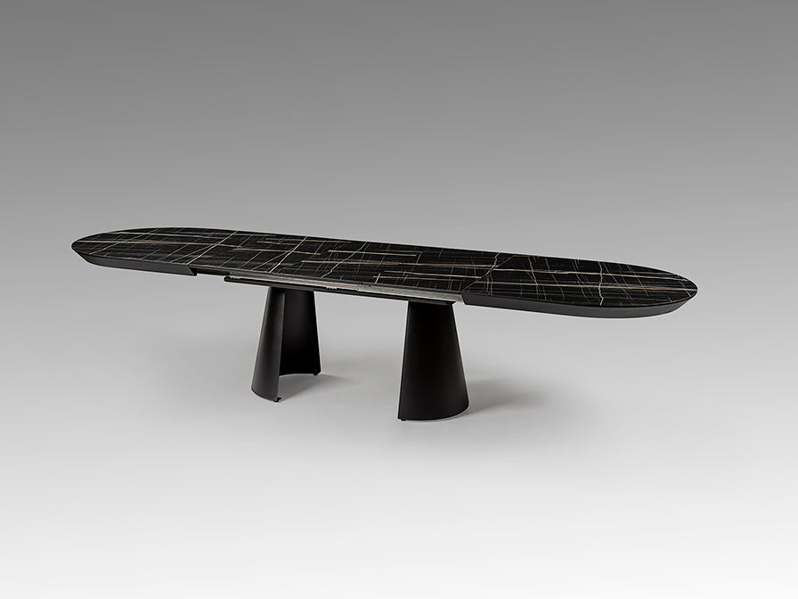 Mesa de comedor extensible Capri / Mármol negro