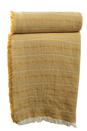 Manta Decorativa Cabo com Padrão Espinha e Franjas