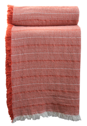 Manta Decorativa Cabo com Padrão Espinha e Franjas