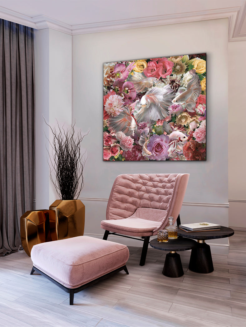 Quadro com Ilustração de Peixes