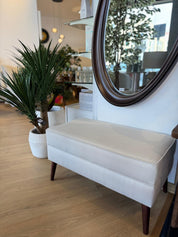 Banqueta Retangular com Pé Madeira