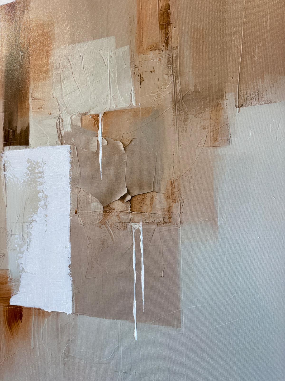 Quadro Abstrato com Moldura Branca