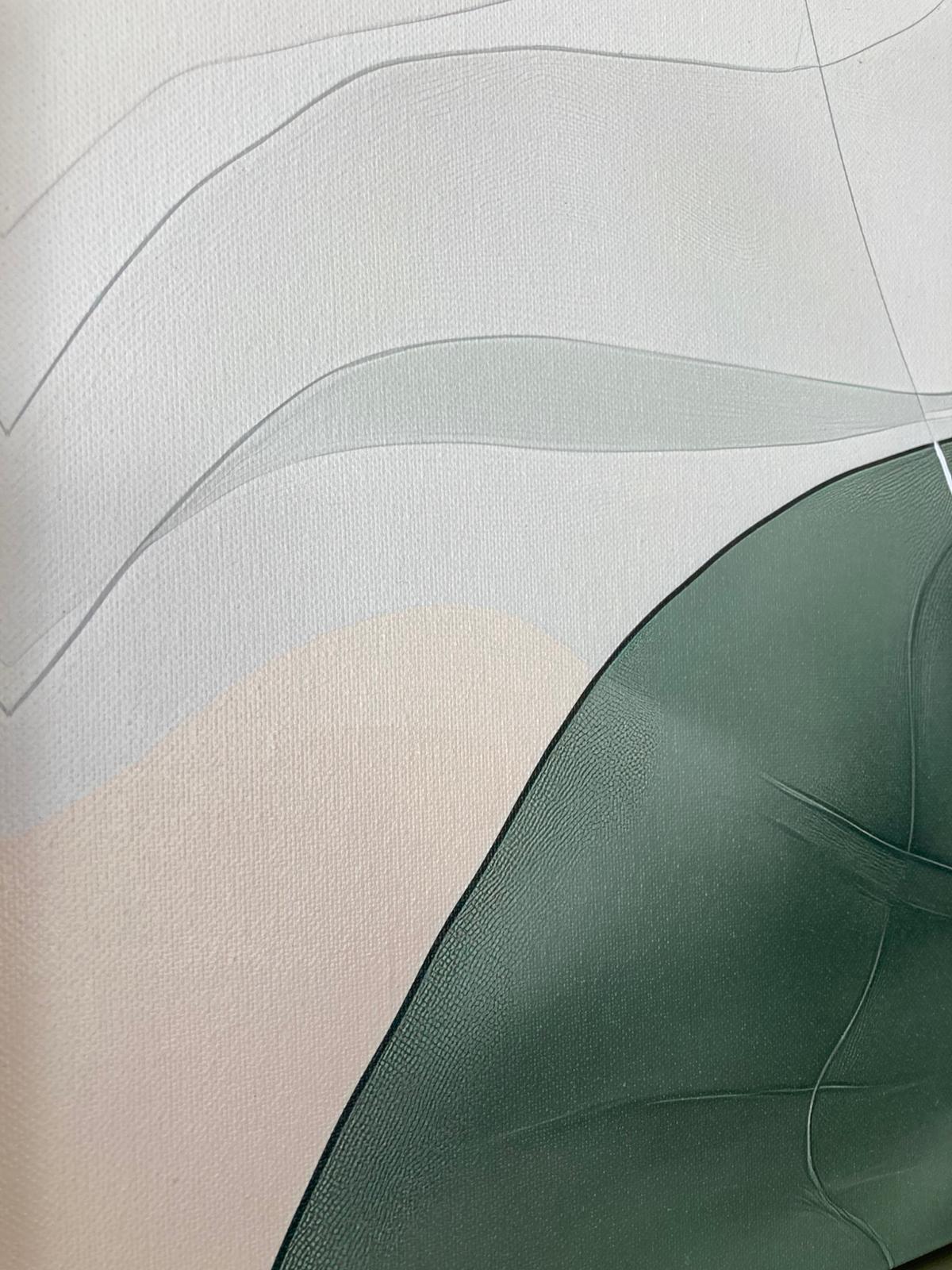 Quadro Abstrato com Moldura Metálica
