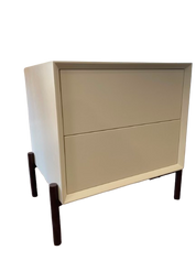 Mesa de Cabeceira Lacada com 2 Gavetas Preto