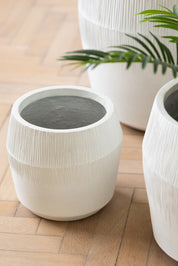 Vaso em Fibra Branco Texturado