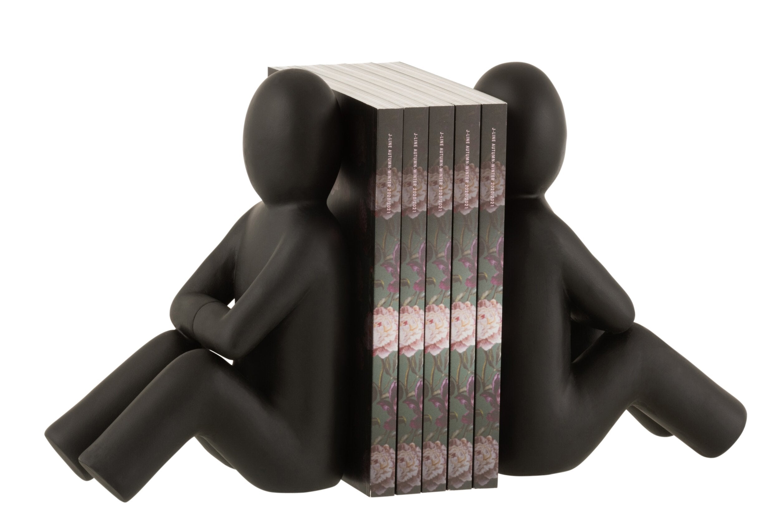 CONJUNTO DE 2 CERRA-LIVROS MAURICE EM RESINA PRETO (16X9X24 CM)