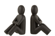 CONJUNTO DE 2 CERRA-LIVROS MAURICE EM RESINA PRETO (16X9X24 CM)