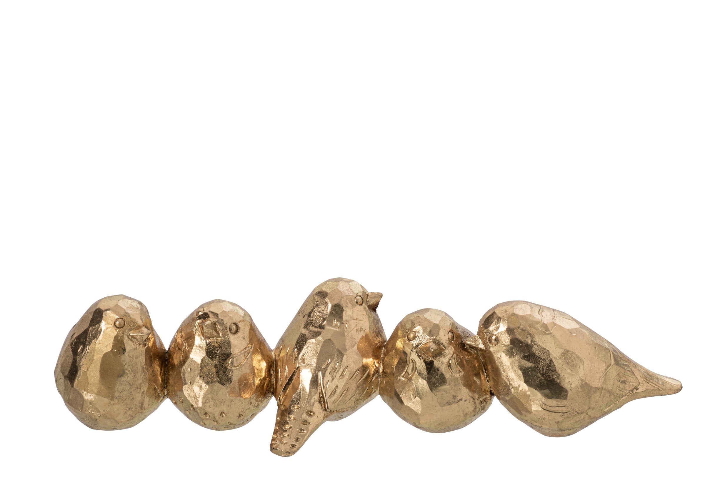 PÁSSARO EM POLIRESINA DOURADO (22X8,5X5 CM)