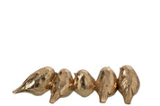 PÁSSARO EM POLIRESINA DOURADO (22X8,5X5 CM)