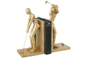CONJUNTO DE 2 CERRA-LIVROS JOGADOR DE GOLFE EM RESINA (27X11X30 CM)