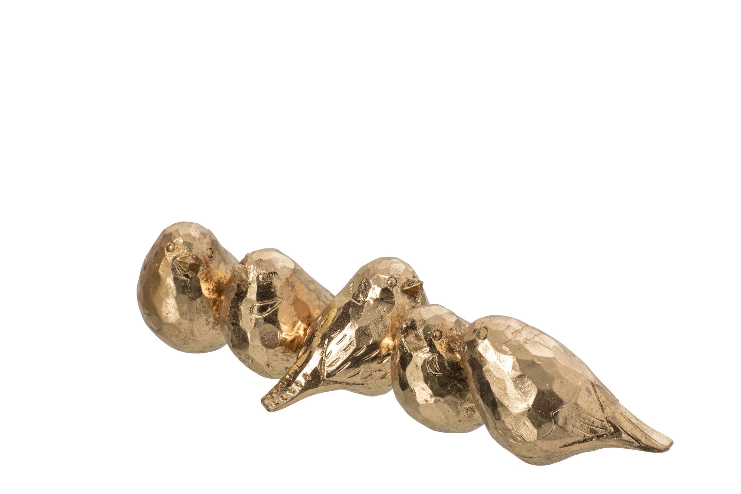 PÁSSARO EM POLIRESINA DOURADO (22X8,5X5 CM)
